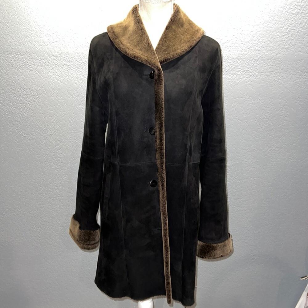 Women's Black and Brown Coat